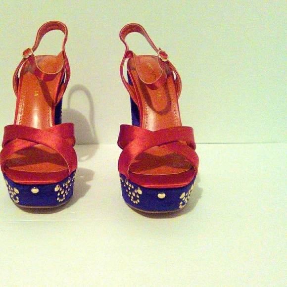 Orange Studded Heels - Picture 2 of 8